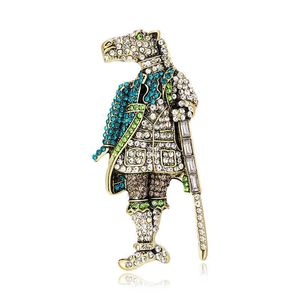 Spille Spille 2023 Retro Horse Face Sword Strass scintillante da donna Brave Knight Spirit Party Brucci Gift G220523