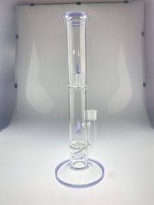 Antecedentes CFL roxos Bong Bong 2 picos de púrpura roxa 1 Perk 18mm Junta 16 polegadas 44 mm Tubo de tubo novo estilo