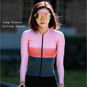 فريق Summer للدراجات للسيدات Long Seve Cross Country Bike Jersey سريع التجفيف Roupa ciclismo Finina Tops AA230524