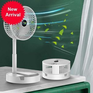 Nuovo mini ventilatore pieghevole da tavolo Ventilatore muto retrattile ricaricabile USB per uso domestico portatile Ventilatore di standby lungo a basso rumore regolabile elettrico