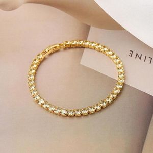 Bracelets de charme Compre 2023 Cadeia de zirconia cúbica de ouro/prata da cor da moda para mulheres elegantes Cristal Jewelry feminino