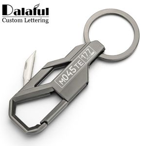 Mini Coltello Portachiavi Pieghevole Personalizzato Car Palte Nome Numero di Telefono Lettering Per Portachiavi Anello Catena Portachiavi Uomo K413