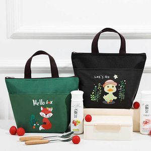 Backpacking Packs Large capacity portable cooler lunch women's children's cartoon waterproof convenient hot food door bag for breakfast fresh handbag P230524