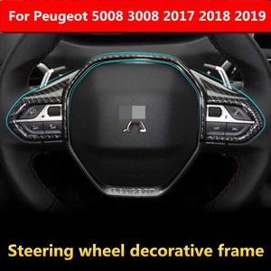 Peugeot 5008 3008 GT 2017 2018 2019 Araç Abs Karbon Fiber Direksiyon Simidi Kapağı Dekoratif Çerçeve Sapçıları Modifiye G230524 G230524