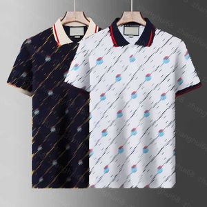 23SS Casual Tshirt Designer T Shirt Summer Men Ubrania Marka Dopasowanie kolorów w paski Full Logo Drukowane koszulę polo z krótkim rękawem Wysokiej jakości odzież męską