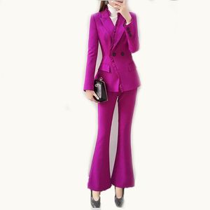 Women's Two Piece Pants Spring And Autumn Wood Ear Side Small Suit Leisure Office Fashion Temperament Micro-la Pant Two-piece Su