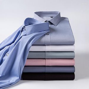 Camisas de vestido masculinas de alta qualidade para homens roupas Camisa Masculina Blusas Ropa Camisas de Hombre Chemise Homme Bamboo Fibra Elastic Bloups