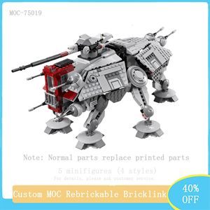 Blöcke Filmreihe Weltraumkriegsszene Waffe At-Te DIY Baustein Modell Montage Spielzeug Kindergeburtstagsgeschenk Moc-75019 Moc-7675 230523