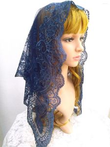 Etniska kläder blå huvudbonne slöjor dekoration kvinnor bröllop spets slöja