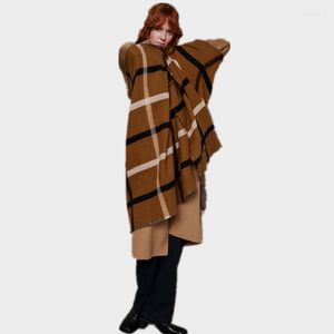 Scarves 2023 Double-sided Large Plaid Cashmere Like Scarf Of Z Home InAmerica In Autumn And Winter Women's Thickened Warm Shawl