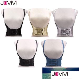 Andra modetillbehör Jovivi 1PC Womens midjebälte Elastisk väst Casual Black/Gold/Sier Color Ladies Belts Factory Price Dhgarden Dhzkr