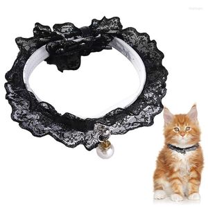 Dog Apparel Elegant Pet Collar Lovely Adjustable Rhinestone Lace Decor Necklace For Small Dogs Cats Supplies Party Dress Up