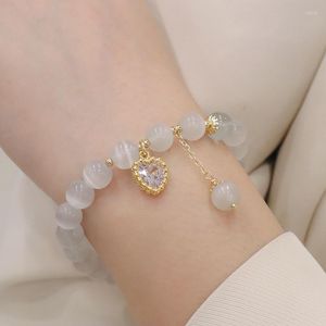 Braccialetti con ciondoli Opali Zircone Bracciale con perline d'amore Ins Piccola ragazza Perlina Stringa di mano Atto Il ruolo di Assaggiare Tutto il design