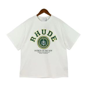 23レディースTシャツデザイナーTシャツ女性RhudeTEESピュアコットン通気性と快適な汎用性のあるトレンドレトロユニセックス服