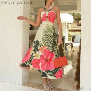 Casual Dresses Summer New Fashion Casual Party Women's Pants Printed Wrapped Chest Sexy Dress T230525