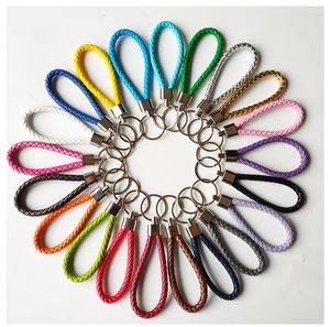 Keychains Multi-color Woven Leather Rope Key Chains Accessories Car Cut Keychain Gift Pendant