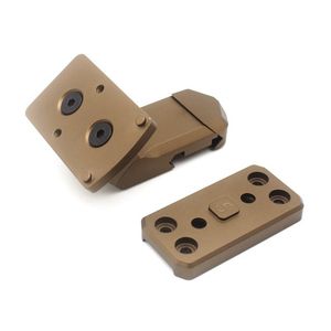 Supporto ottico offset tattico RM45 con piastra da 2 pezzi per piastra Mini RMR Micro Red Dot FDE e colore nero disponibile per binario da 20 mm