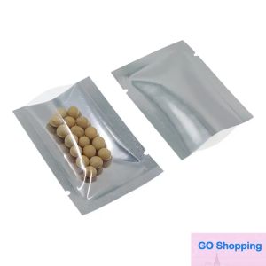 All-match Clear Front White Silver Open Top Mylar Bags Heat Sealing Plastic Aluminum Foil Flat Packaging Bags Grocery Food Vacuum Storage
