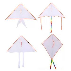 Mix 4 Style Shape DIY Painting Colorful Flying Foldable Outdoor Beach Kite Children Kids Sport Funny Toy