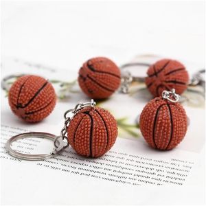 Nyckelringar Simation Harts Basketball Sport Keychains Cute Sports Ring Bag Pendat för Mens Accessory Presents Drop Delivery Jewelry DH4PZ