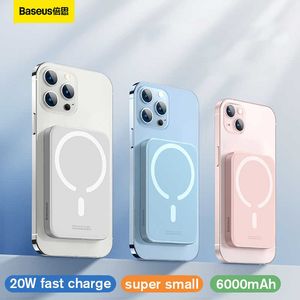 Cell Phone Power Banks Baseus Magnetic Power Bank 20W 6000mAh Wireless External Battery magsafe Powerbank Portable Charger For iphone 14 13 12 mini pro G230525