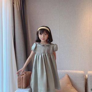 högkvalitativ satin baby klänningar söta sommar flickor kläder prinsessan klänning för 3-12 år gamla småbarn barn mode outwear226g