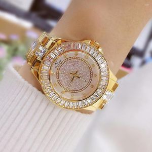 Wristwatches Luxury Female Diamond Watch Quartz Design Fashion Crystal Ladies Large Rhinestone Women Orologio Donna Relojes