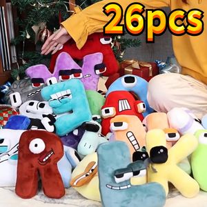 Plush Dolls 13pcs/set English Letters Alphabet Lore Plush Anime Doll Kawaii Stuffed Toys Kids Enlightenment Montessori Christmas Gifts 230525