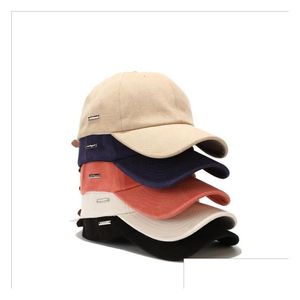 Bollkåpor Pure Color Japanese Small Fresh Mens and Womens Hats GSMB069 Fashion Embroidered Soft Top Baseball Hat Cap Delivery A DHUG5