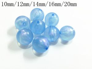 Beads nyaste! 12mm/20mm himmelblå transparent illusion glitterpärlor