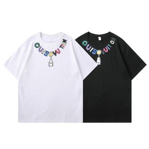 ロックTシャツメンズデザイナーTshirtカジュアルマンレット付きレタープリント半袖