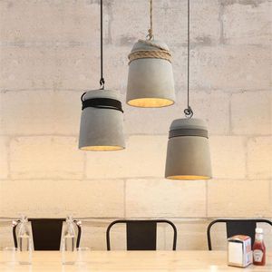 Pendant Lamps Chandelier Vintage Industrial Cement LED Lamp Living Room Iron Deco Dining Hanging Light