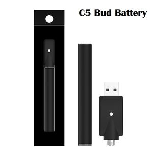 Fast Ship C5 Bud Touch Battery 10.5mm Buttonless Auto Vape O Pen 345mAh for 510 Cartridges with Bottom Indicator Light For 510 Thread Cartridges Canada USA Vape Battery