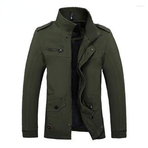 Giacche da uomo 2023 Autunno Uomo Slim Fit Giacca militare Cappotti Capispalla Colletto alla coreana Casual Uomo Business Style Verde militare Vestiti Cachi