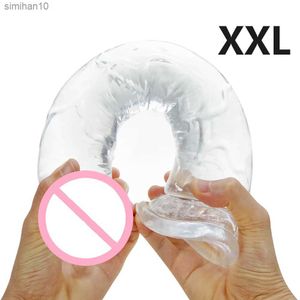 Dildos/Dongs Realistic Huge Dildos for Women Soft Jelly Big Dildo Suction Cup Crystal Penis Anal Butt Plug Erotic Sex Toy for Women Adult 18 L230518