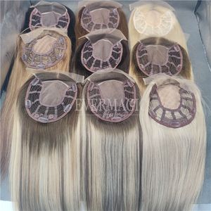 New Bair -Stock Human Hair Pieces Lace Front Mono Base Toupee Toupee para alopecia que perda de cabelo Rainning Women