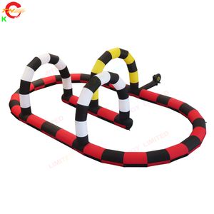 Free Ship Outdoor Activities 7x4m small kids Didi Car Swing cars Inflatable Race Track Game Toys for sale