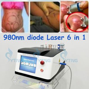 6 in 1 Laser 980nm Diode Vascular Vein Removal Physiotherapy Pain Relief Nail Fungus Removal Skin Rejuvenation Eczema Herpes Lipolysis Machine