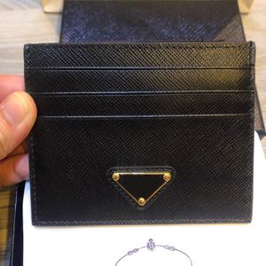 Portamonete Portamonete Triangolo prad Donna Portafoglio Passaporto con scatola lady Portamonete logo in metallo Scomparti per carte di credito porta carte Portafogli standard uomo Designer di lusso