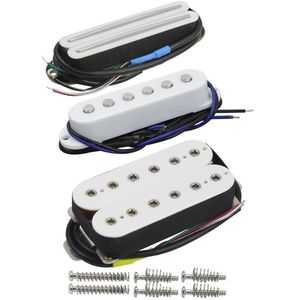 Alnico 5 Electric Guitar Pickup Set Single Coil and Humbucker Pickups for SSH Guitar Electric Guitar Pickups kit White