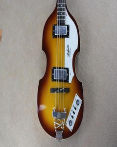 McCartney Hofner H5001CT Contemporary Violin Deluxe Bass Vintage Sunburst Electric Guitar Flame Maple Top Back 2 511B Staple P5376956