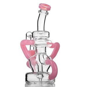 Smoking Pipes Water Bong Pink Recycler Oil Dab Rig Pipe Glass Accessories Bubbler With 14Mm Bowl Drop Delivery Home Garden Household Dhqjk