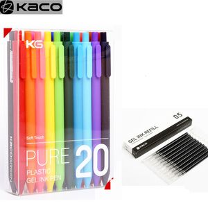 Canetas em gel 20pcs/set kacogreen caneta kaco caneta caneta de 0,5 mm caneta de assinatura premec slowerland reabilitação mikuni japão tinta colorida tinta colorida 230525