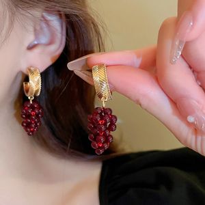 Dichiarazione vintage vino rosso uva design orecchini pendenti per le donne personalità nuovi pendientes