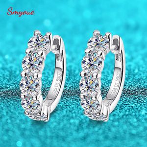 Smyoue 18k 3cttw Moissanite Orecchino a Cerchio per Donne 4mm Pietre D Colore Scintillante Creato Diamante Orecchino 100% Argento Sterling 925