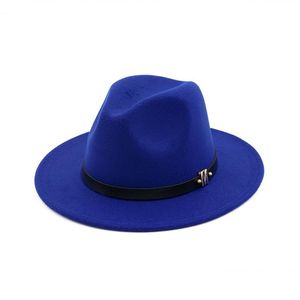 Wide Brim Hats Bucket Men Women Wool Panama Felt Hat Jazz Fedora Black M Letter Leather Band Decorated Formal Trilby Drop Delivery Dhjyq