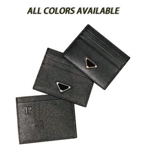 Triangle prad Coin Purses summer Luxury Designer Credit Card pack card holders branded Key Wallet passport holder Womens men with box Genuine leather lady metal logo