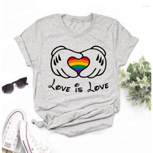 Koszulki kobiet T-shirt Rainbow Lesbian Pride LGBT Zabawne harajuku nadrukowane krótkie rękaw