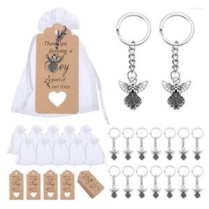 Keychains 1 Set Angel Pendant Keychain Chistening Gift Keyring With Yarn Bag For Child Shower Party