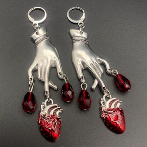 Tränendes Herz Ohrringe mit rotem Blutstropfen Hexerei Gothic Vampir Geist Gothic Hexerei Schmuck Mode Frauen Geschenk